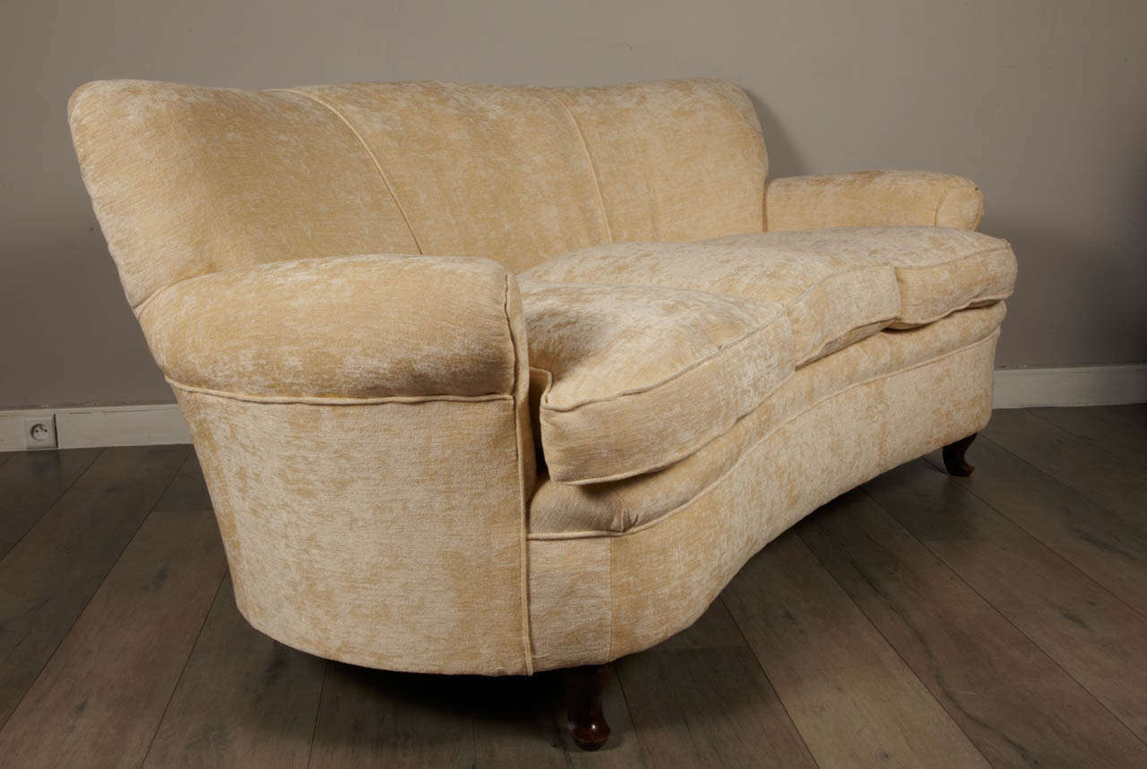 Mid-20th Century 1950s Italian Curved Sofa Settee For Sale